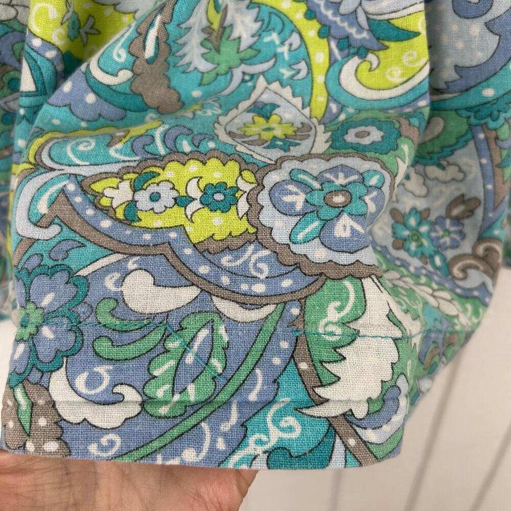 Old Navy Linen Retro Mini Skirt Paisley Pleated Small - Picture 8 of 8